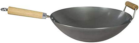 Dexan Professional Carbon Steel - Wok con asa auxiliar de 34 cm / 14 pulgadas