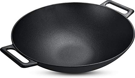 Wok de hierro fundido con mango, 30.5 cm - Utopia Kitchen