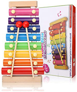 Comius Sharp Xilófono Juguetes para Niños, Xilófono Juguetes Musicales Xilófono de Madera Instrumento Musical de Percusión, con Mazo de Madera, para Regalos Cumpleaños de Niño