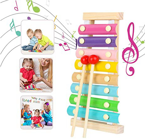 Xilófono Juguetes,Musicales Xilófono de Madera,Instrumento Musical de Percusión Mejor día Cumpleaños Regalo,para Niños de entre 3 y más