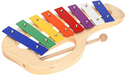 ammoon Madera de Pino-Xilófono Nota 8, base de aluminio con asa lazos, mazo de madera de palo exquisita Percussion Toddle niño Juguete musical