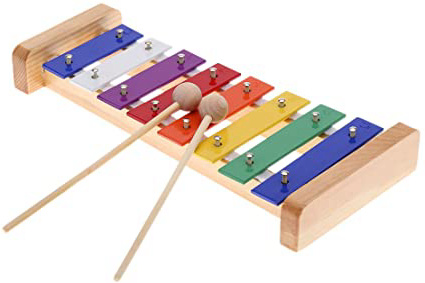 Andoer® Xilófono 8-Note, Glockenspiel Madera de Pino Colorido Placa de Aluminio C Tecla Percusión Toddle Juguetes Musicales para Ninos