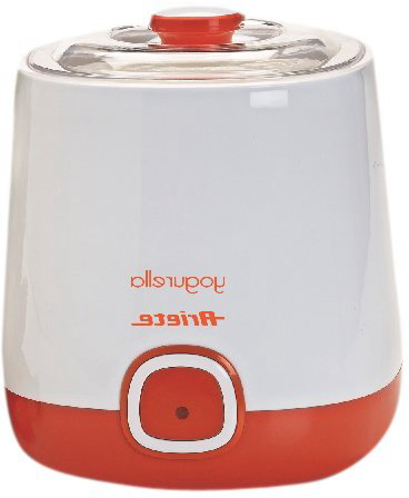 Ariete 621 Yogurtera, capacidad 1 litro, 20 W, 12 horas preparación, tapa doble, diseño compacto apto lavavajillas, Blanco/Naranja