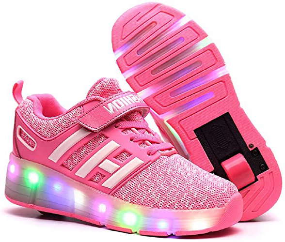 Letao Led Luces Zapatos con Ruedas para Pequeños Niños y Niña Automática Calzado de Skateboarding Deportes de Exterior Patines en Línea Brillante Mutilsport Aire Libre y Deporte Gimnasia Zapatillas