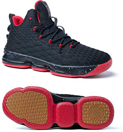 Zapatos Hombre Deporte de Baloncesto Sneakers de Malla para Correr Zapatillas Antideslizantes Negro Rojo Champán Verde Brillante 36-46