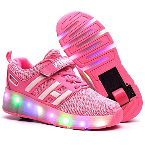Letao Led Luces Zapatos con Ruedas para Pequeños Niños y Niña Automática Calzado de Skateboarding Deportes de Exterior Patines en Línea Brillante Mutilsport Aire Libre y Deporte Gimnasia Zapatillas