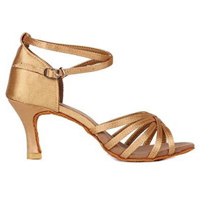 HROYL Zapatos de Baile/Zapatos Latinos de satén Mujeres ES213