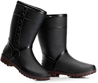 WSKMTX Botas De Lluvia,Señoras Moda Invierno Botas De Agua En El Tubo Detector De Lluvia Zapatos Zapatos De Goma Algodón Terciopelo Plus Adulto Negro Zapatos De Agua Caliente No,Cubrecalzados Slip