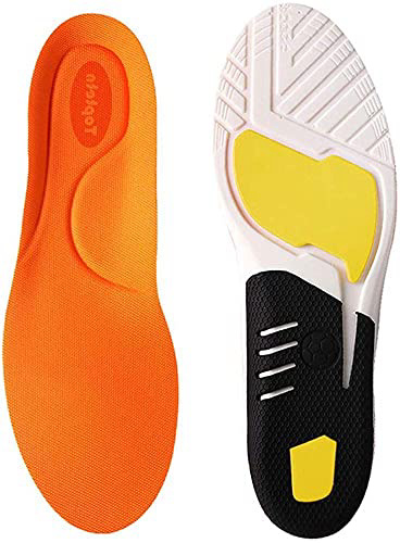 TOPTETN Inserciones de fascitis plantar, plantillas de zapatos ortopédicos para hombres y mujeres, plantillas de confort atlético Absorción de choque adicional Plantillas de trabajo (L:41-45)