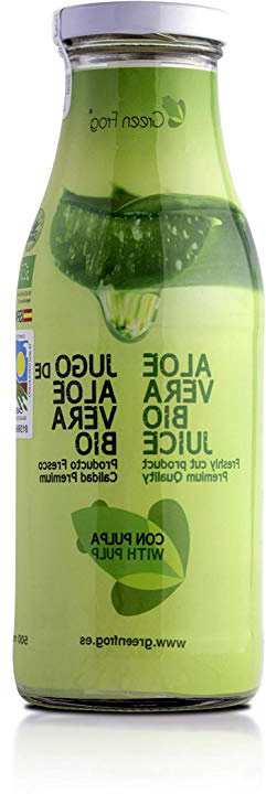 Green Frog Jugo de Aloe Vera Bio con Pulpa - Producto Fresco - Aloe Vera 99,8% Calidad Premium - 500 ml
